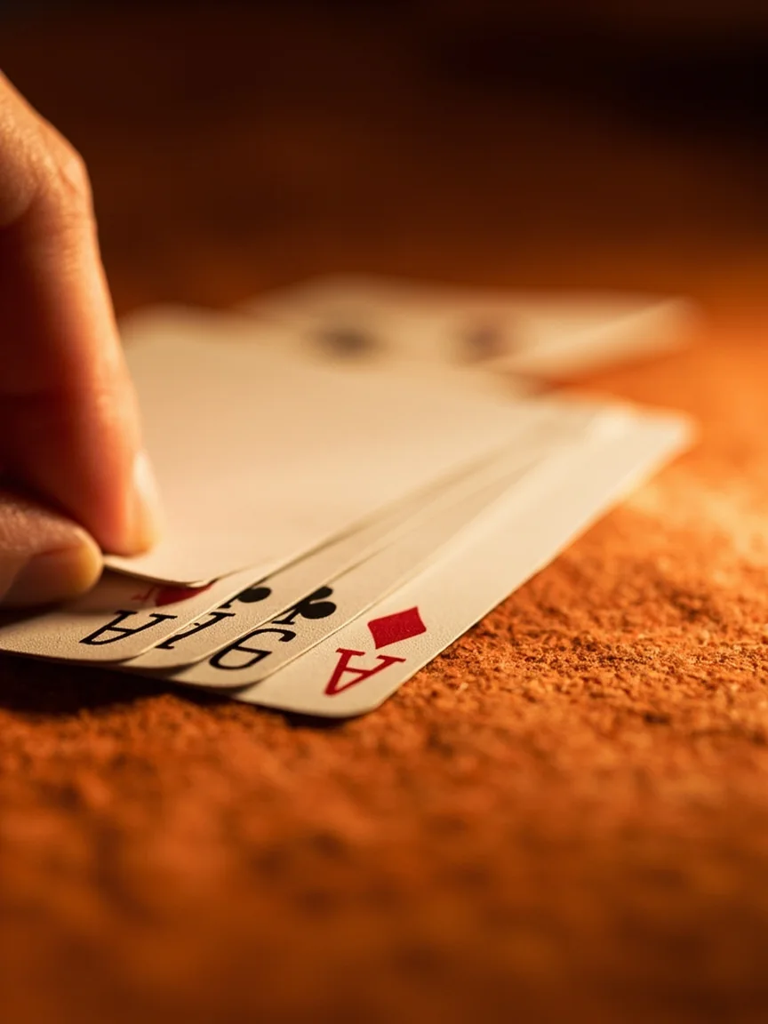 Editorial close-up of an impure sequence showing a joker used to substitute for a missing card.